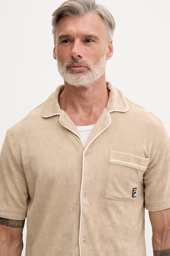 Fila πουκάμισο Ανδρικό βαμβακερό EMPOLI μπεζ FAM1179