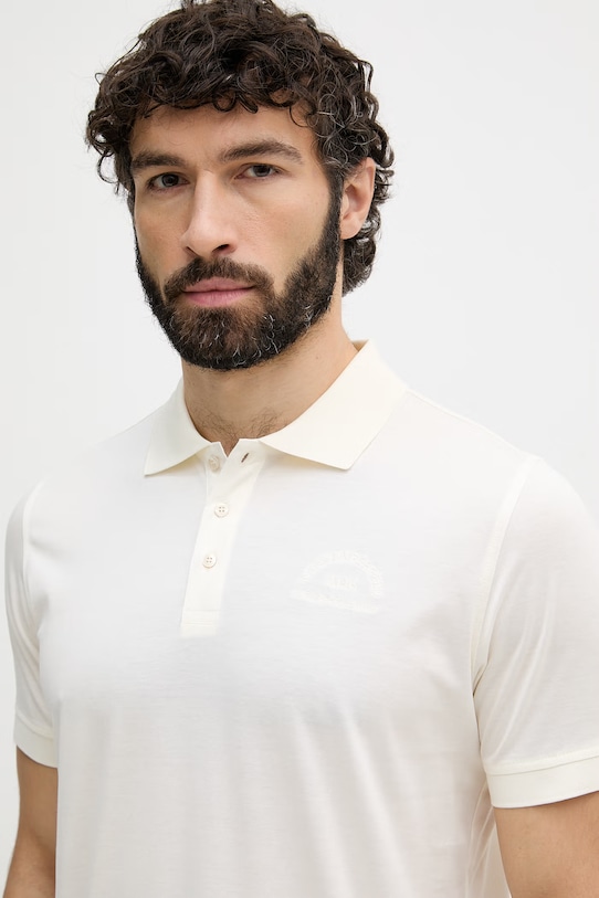 Karl Lagerfeld Πόλο ανδρικό βαμβακερό μπεζ 562200.745400