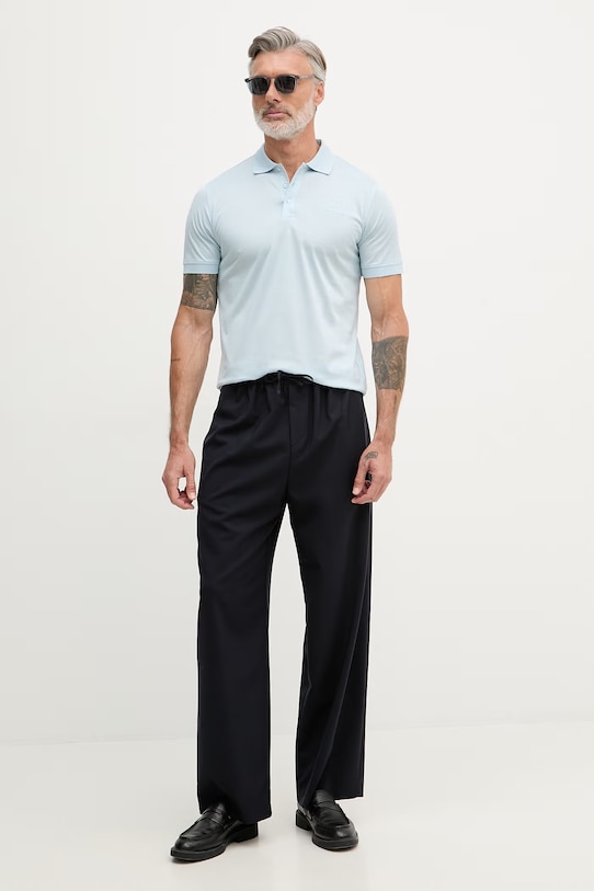 Karl Lagerfeld polo pánské bavlněné 562200.745400 modrá SS26