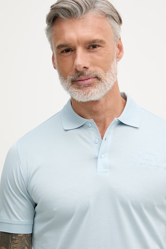Karl Lagerfeld polo pánské bavlněné modrá 562200.745400
