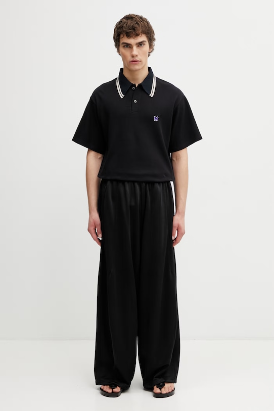 Needles polo bawełniane męskie SX442 czarny