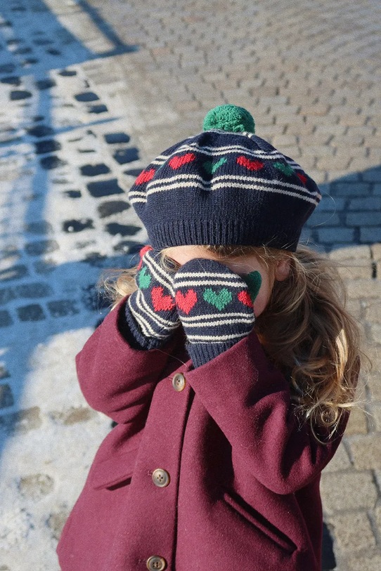 Konges Sløjd rękawiczki z dodatkiem wełny dziecięce BELOU MITTENS KS104228.PreSpring granatowy