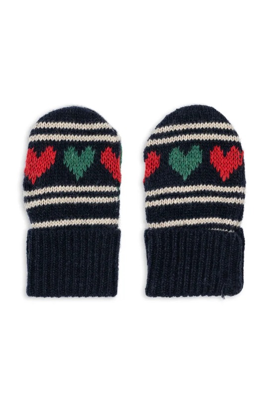 Dziewczynka Konges Sløjd rękawiczki z dodatkiem wełny dziecięce BELOU MITTENS KS104228.PreSpring granatowy