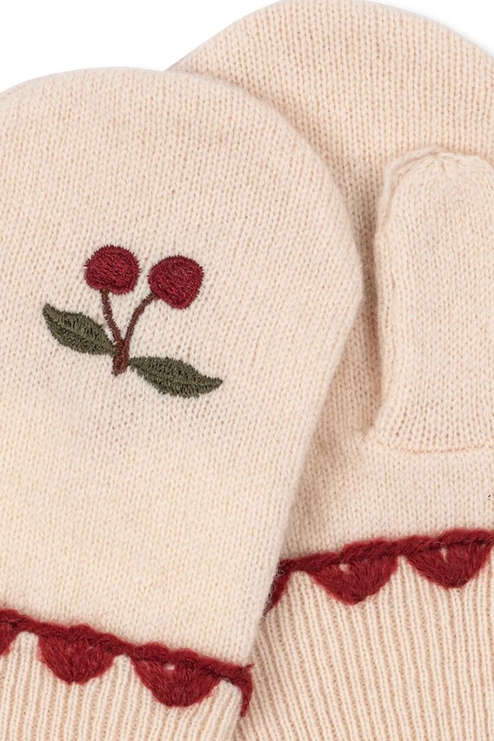 Chłopiec Konges Sløjd rękawiczki wełniane dziecięce COLLETTE MITTENS KS104272.PreSpring beżowy