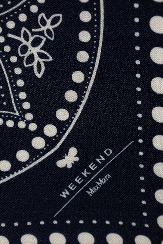 Akcesoria Weekend Max Mara chusta z dodatkiem wełny AEDUCATA 2615541134600 granatowy