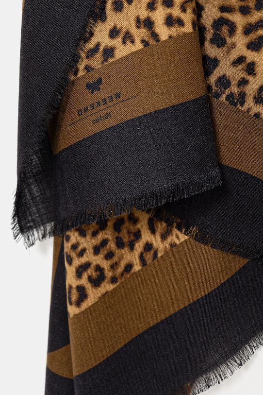 Akcesoria Weekend Max Mara chusta z dodatkiem wełny AEDUCATA 2615541134600 brązowy