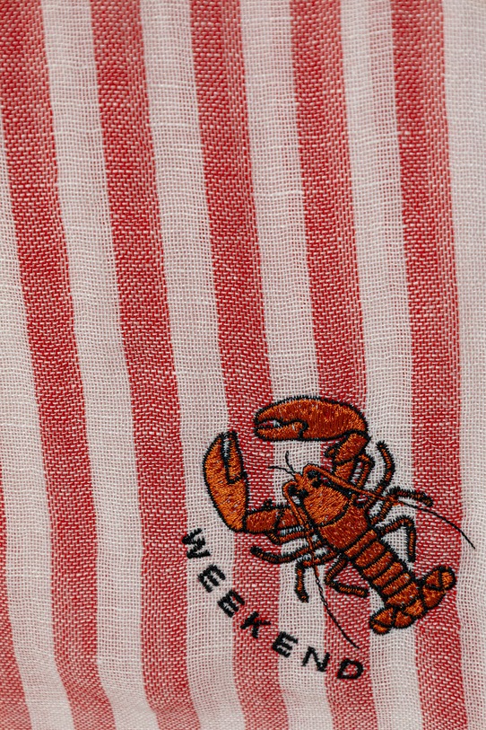 Akcesoria Weekend Max Mara chusta damska z dodatkiem lnu APERA 2615541025600 czerwony