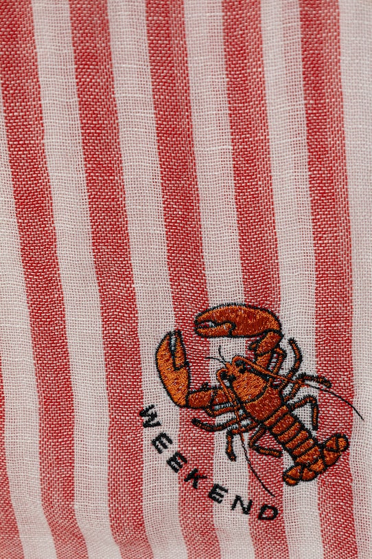 Akcesoria Weekend Max Mara chusta damska z dodatkiem lnu APERA 2615541025600 czerwony