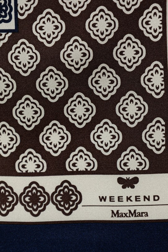 Akcesoria Weekend Max Mara apaszka damska jedwabna AONESTO 2615541035600 granatowy