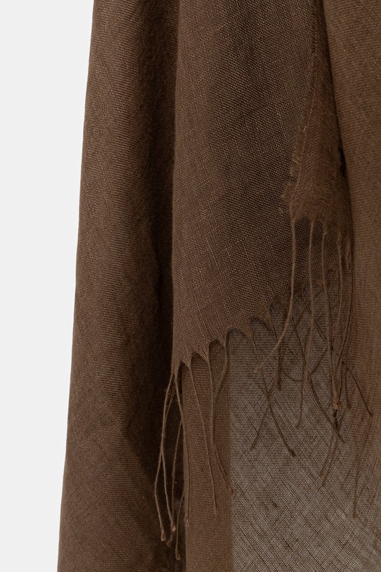 Akcesoria Weekend Max Mara szal damski lniany ASIONBIO 2615541105600 brązowy