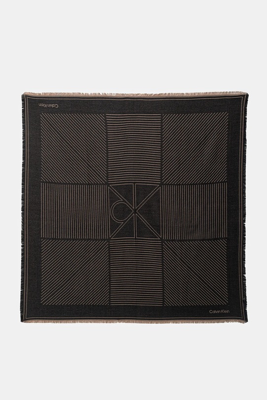 Šátek Calvin Klein pletenina černá LV04F8073G