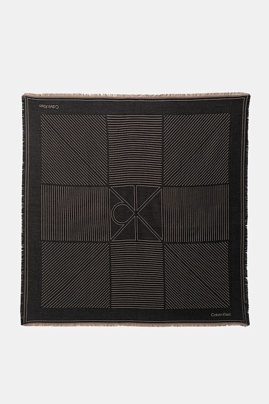 Šátek Calvin Klein pletenina černá LV04F8073G