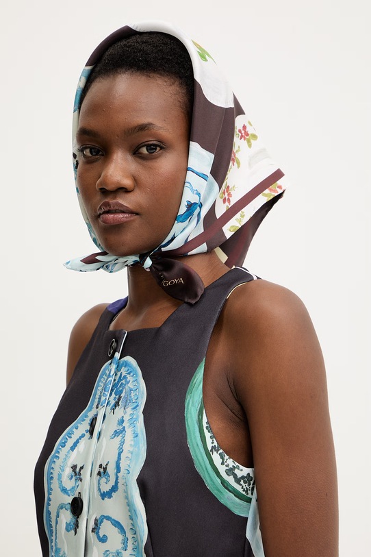 Μεταξωτό φουλάρι Stine Goya ύφασμα καφέ SG.SS26.A010.2287