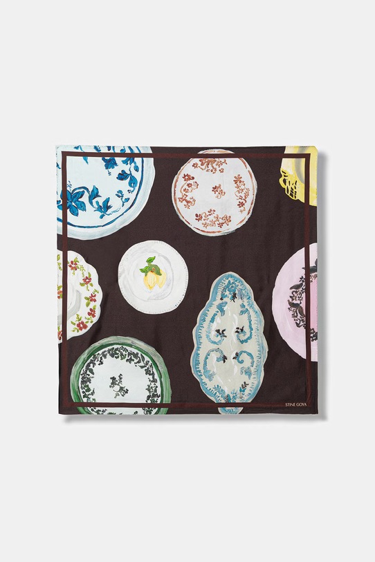 Μεταξωτό φουλάρι Stine Goya SG.SS26.A010.2287 καφέ SS26