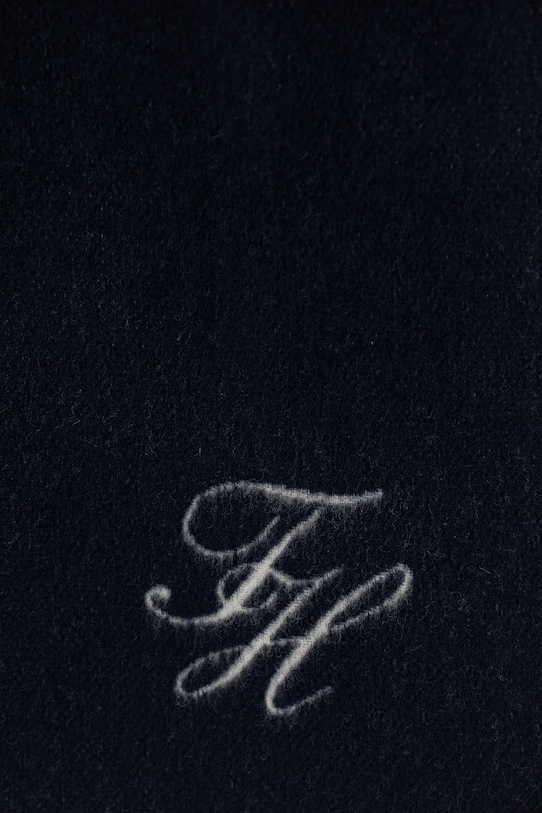 Tommy Hilfiger szalik wełniany AW0AW18222 granatowy SS26