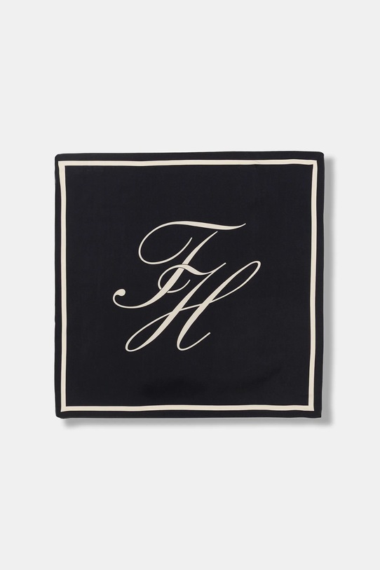 Tommy Hilfiger chusta jedwabna jedwab granatowy AW0AW18223