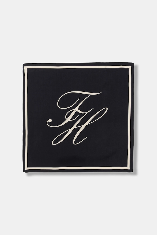 Tommy Hilfiger chusta jedwabna jedwab granatowy AW0AW18223