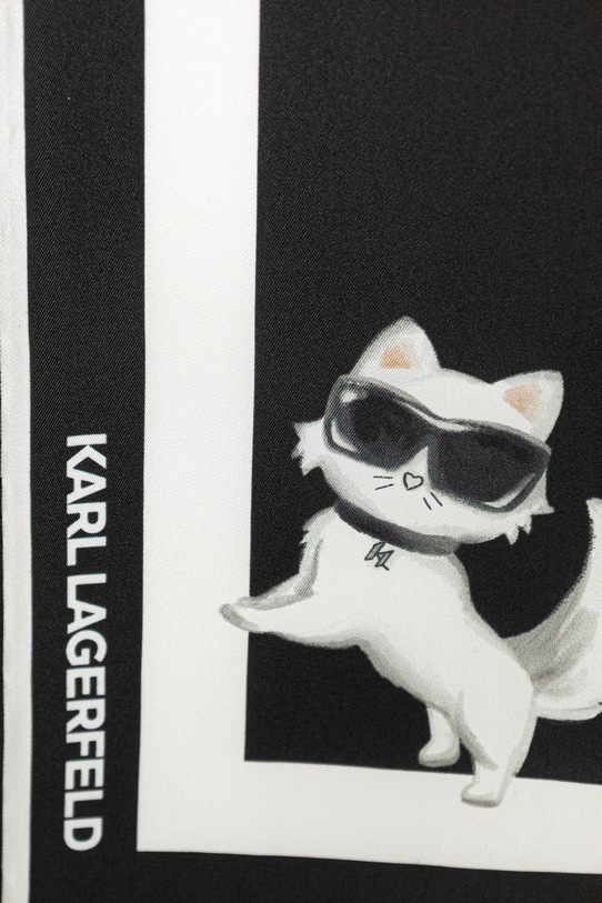 Hodvábna šatka Karl Lagerfeld IKON B1W33083 čierna SS26