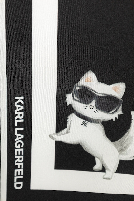 Μεταξωτό φουλάρι Karl Lagerfeld IKON B1W33083 μαύρο SS26