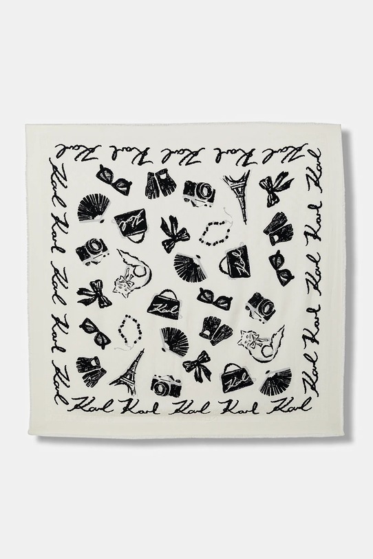 Karl Lagerfeld chusta K/MONOGRAM tkanina beżowy B1W33086