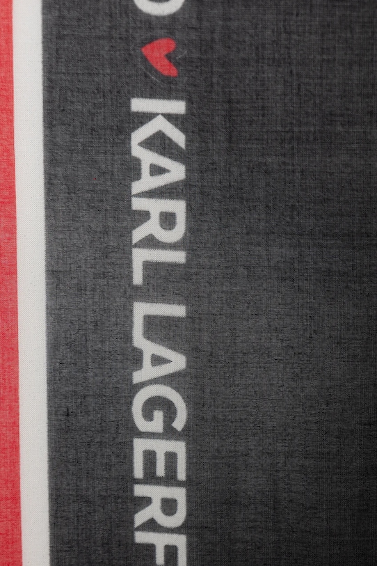 Karl Lagerfeld chusta z dodatkiem jedwabiu IKON VALENTINE B1W33106 czarny SS26