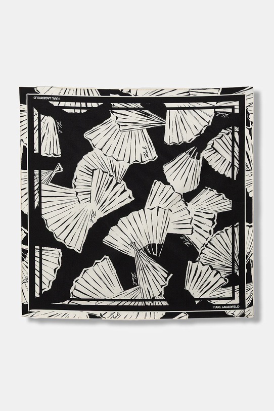 Μεταξωτό φουλάρι Karl Lagerfeld K/SIGNATURE ύφασμα μαύρο B1W33023