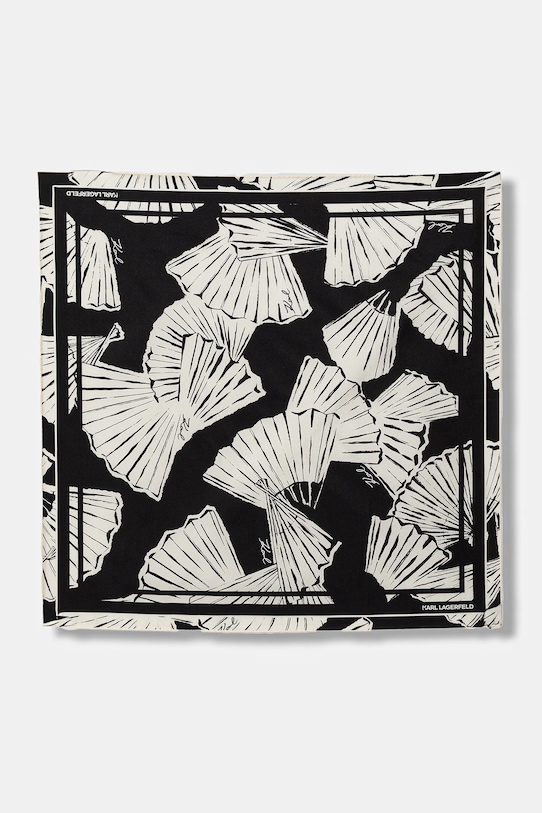 Μεταξωτό φουλάρι Karl Lagerfeld K/SIGNATURE ύφασμα μαύρο B1W33023