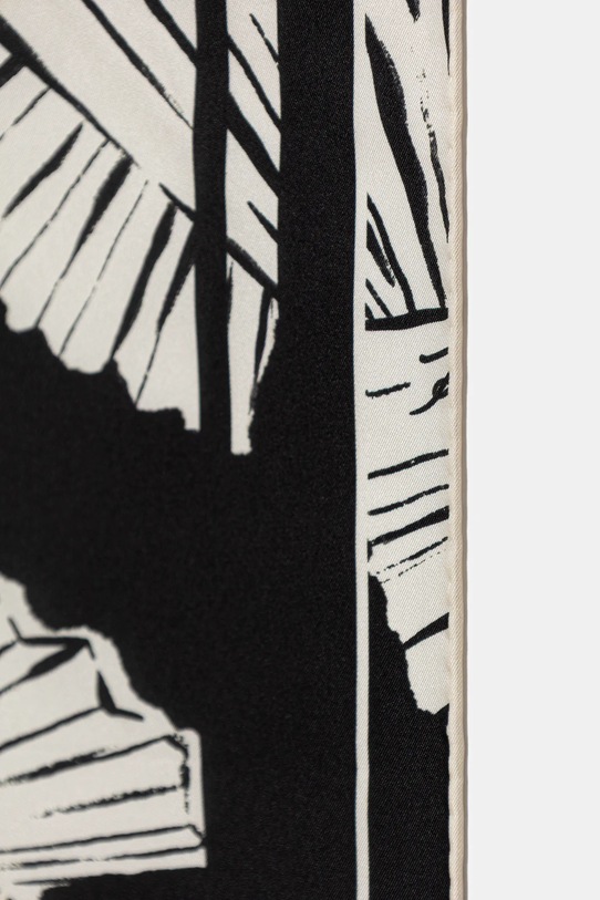 Μεταξωτό φουλάρι Karl Lagerfeld K/SIGNATURE B1W33023 μαύρο SS26