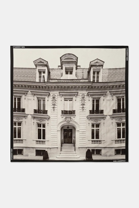 Karl Lagerfeld chusta jedwabna RSG MAISON tkanina czarny A4W33138