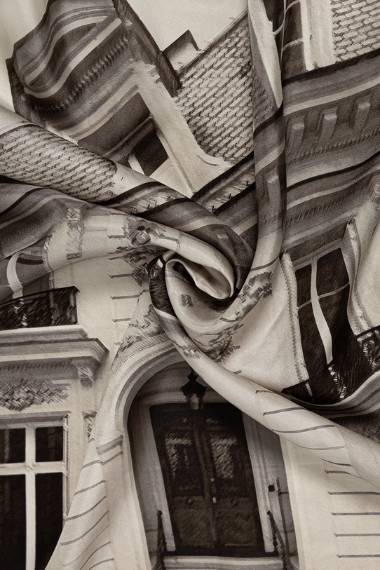 Karl Lagerfeld chusta jedwabna RSG MAISON A4W33138 czarny SS26