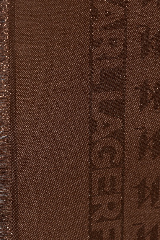 Akcesoria Karl Lagerfeld chusta z dodatkiem jedwabiu K/MONOGRAM B1W33026 brązowy