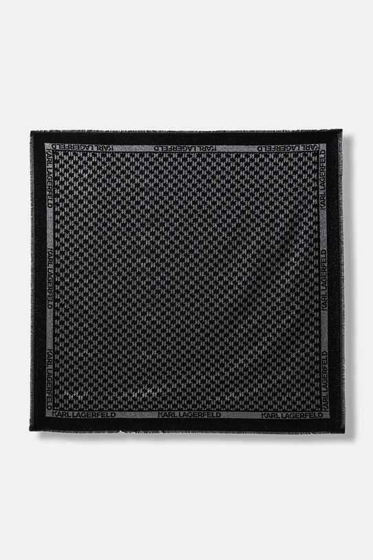 Karl Lagerfeld chusta z dodatkiem jedwabiu K/MONOGRAM tkanina czarny B1W33026