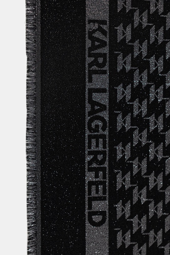 Karl Lagerfeld chusta z dodatkiem jedwabiu K/MONOGRAM B1W33026 czarny SS26
