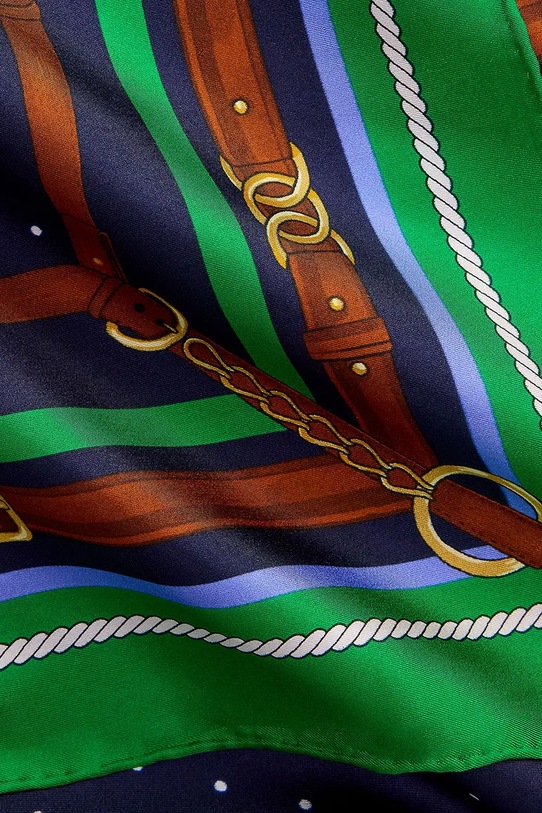 Akcesoria Lauren Ralph Lauren apaszka jedwabna 454P09791 granatowy