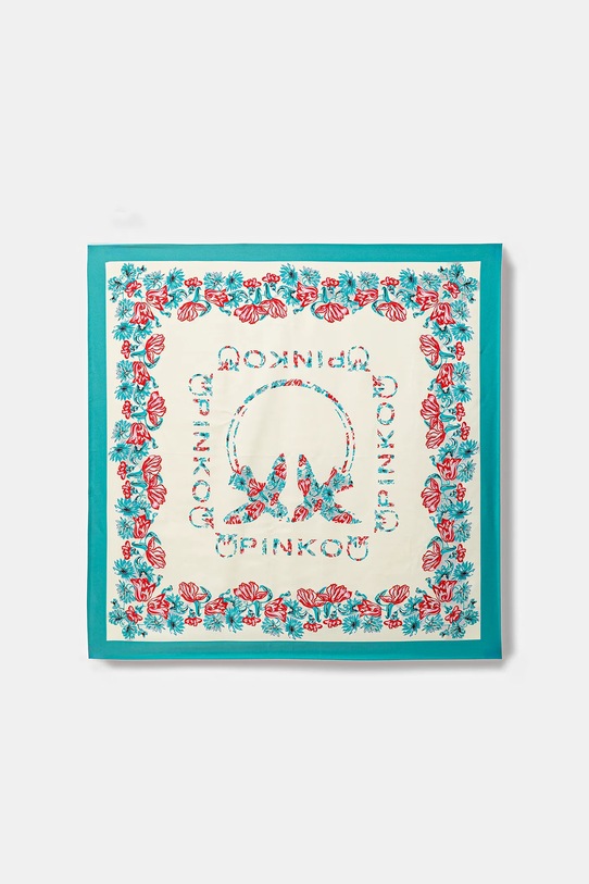 Pinko apaszka z dodatkiem jedwabiu tkanina turkusowy 106656.A38I