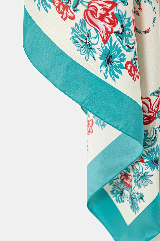 Akcesoria Pinko apaszka z dodatkiem jedwabiu 106656.A38I turkusowy