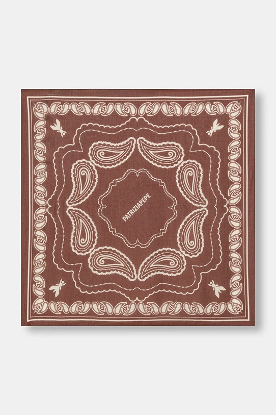 Patrizia Pepe apaszka z dodatkiem jedwabiu tkanina brązowy 8F0112.A706