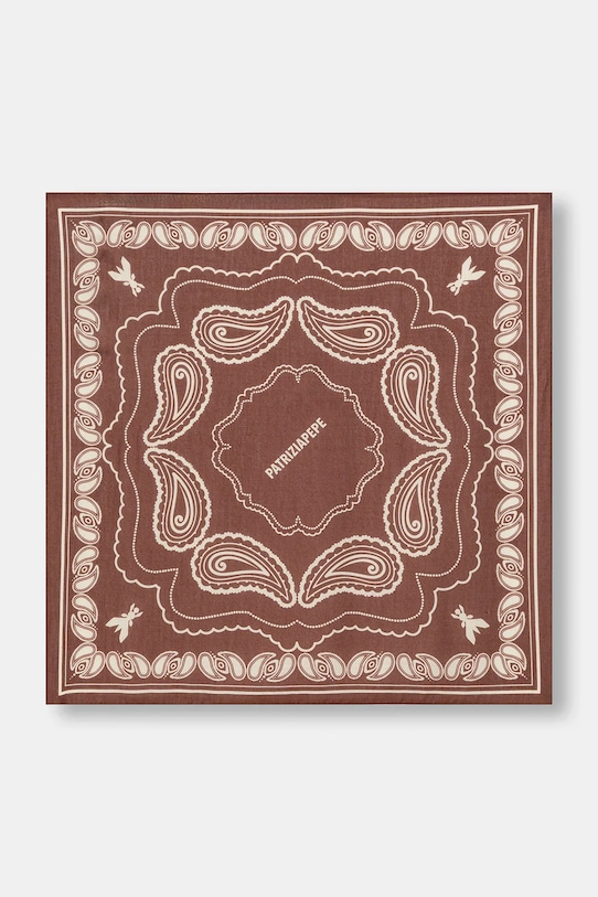 Patrizia Pepe apaszka z dodatkiem jedwabiu tkanina brązowy 8F0112.A706