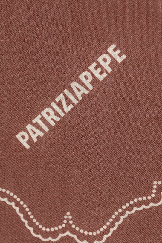 Patrizia Pepe apaszka z dodatkiem jedwabiu 8F0112.A706 brązowy SS26