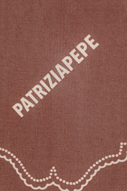 Patrizia Pepe apaszka z dodatkiem jedwabiu 8F0112.A706 brązowy SS26