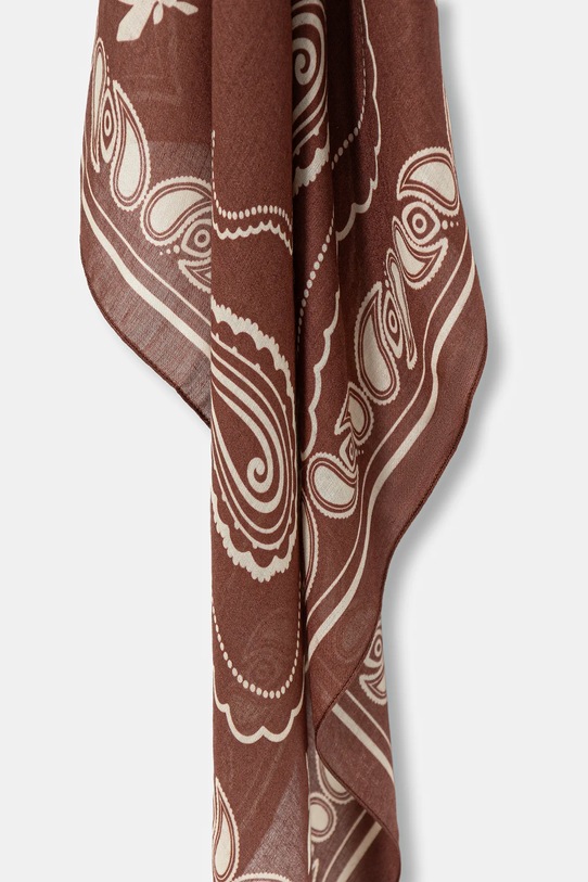 Akcesoria Patrizia Pepe apaszka z dodatkiem jedwabiu 8F0112.A706 brązowy