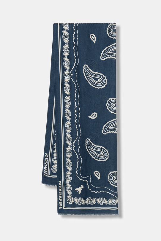 Patrizia Pepe szal z dodatkiem jedwabiu tkanina niebieski 8F0126.A706