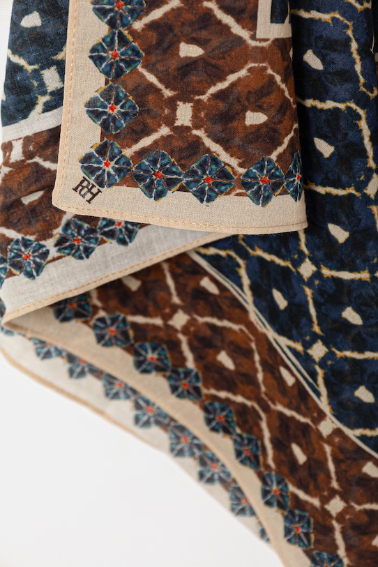 Akcesoria Pedro del Hierro apaszka damska bawełniana 4963270 granatowy