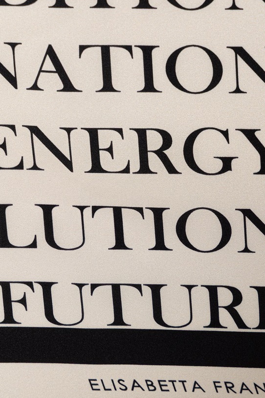 Elisabetta Franchi apaszka damska jedwabna FO19F61E2 beżowy SS26