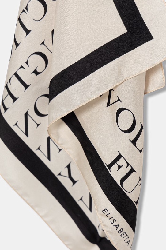 Akcesoria Elisabetta Franchi apaszka damska jedwabna FO19F61E2 beżowy