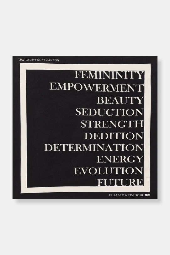 Elisabetta Franchi apaszka damska jedwabna czarny FO19F61E2