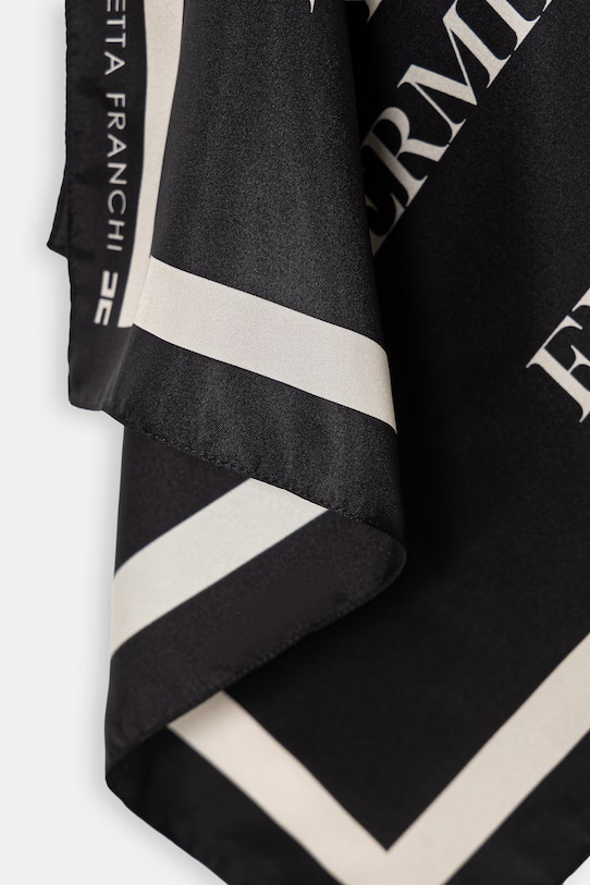 Akcesoria Elisabetta Franchi apaszka damska jedwabna FO19F61E2 czarny