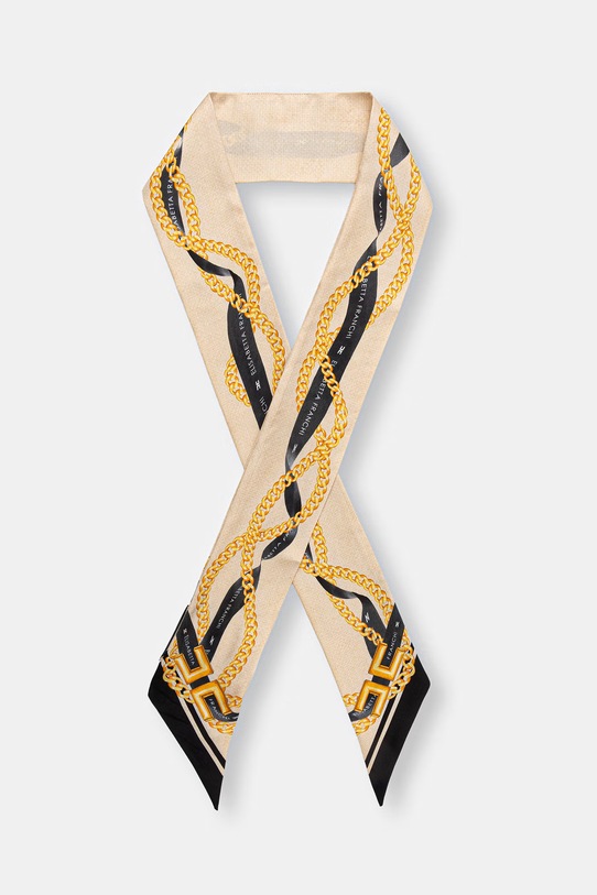 Elisabetta Franchi apaszka jedwabna tkanina beżowy FO22L61E2