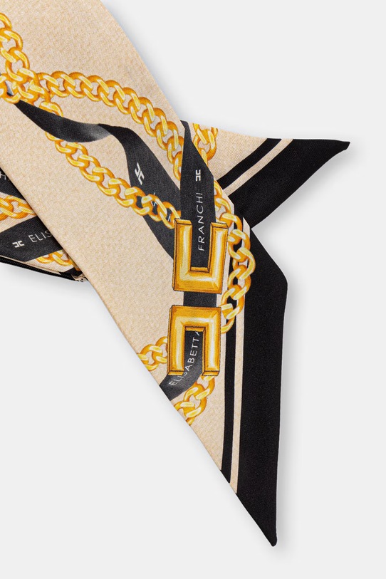 Elisabetta Franchi apaszka jedwabna FO22L61E2 beżowy SS26