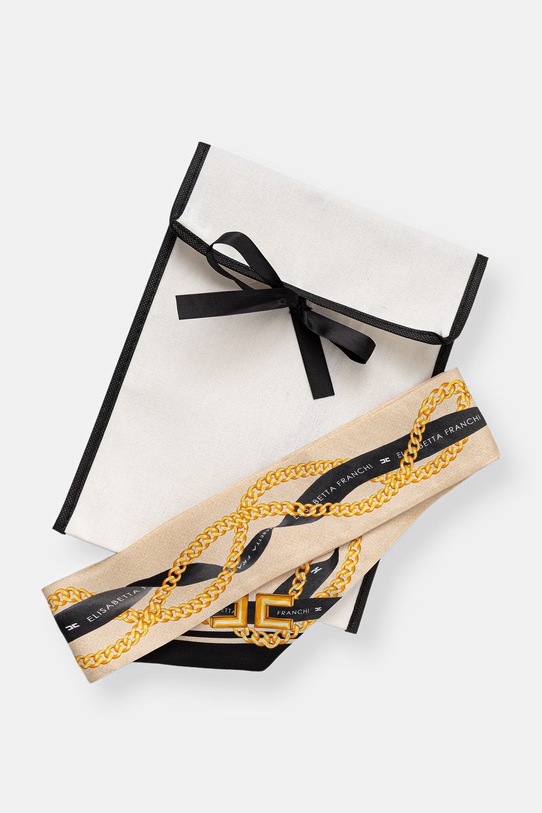 Akcesoria Elisabetta Franchi apaszka jedwabna FO22L61E2 beżowy